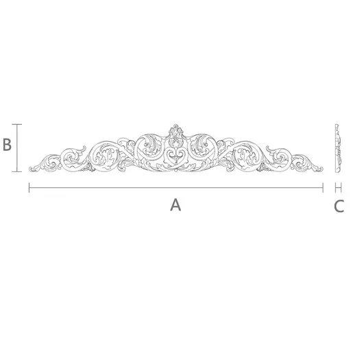 Monumental Extra Long Classic Wood Pediment